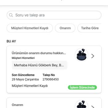 Hepsiburada Onarıma Gönderdiğim Ürün İle İlgili Bilgi Alamıyorum.