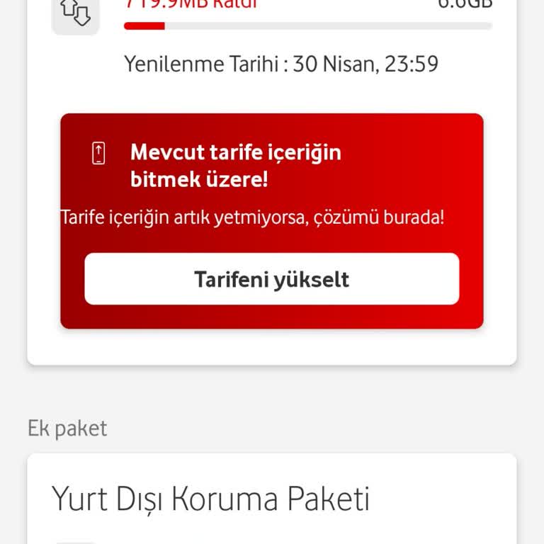 İnternet Bitmeden Vodafone Ek Paket Tanımlanması