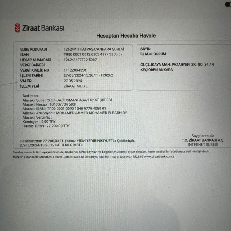 Ziraat Bankası Geçerli Bir Sebep Olmaksızın Paramı Donduruyorum