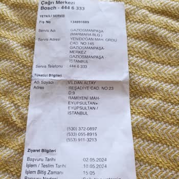 Bosch Ürün Değişimi İstiyorum