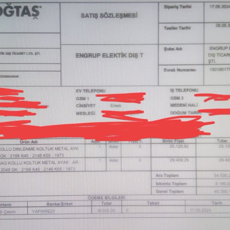 Bakırköy Doğtaş'tan Aldığımız Koltuk Takımı Hala Teslim Edilmedi!