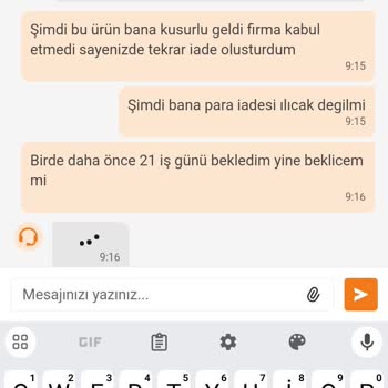 Trendyol Kusurlu Ürün Tarafıma Yollandı Ve Geri Kabul Etmiyorlar