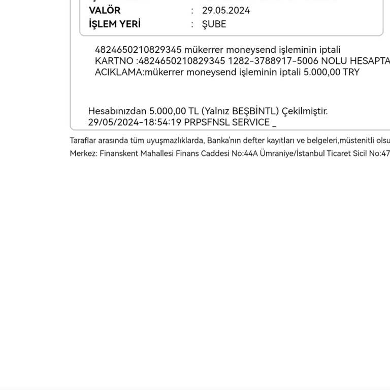 Ziraat Bankası Hesaptan Çekilen Para