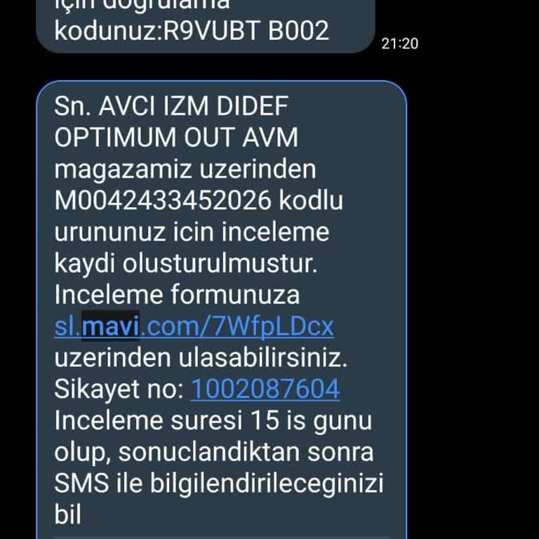 Mavi 'nin Bildirdiği İnceleme Süresini Geçirmesi.
