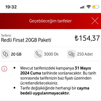 Vodafone Tarife Değişikliği Sorunu
