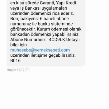 Yemeksepeti 2 Yıl Sonra Çıkarılan Borç