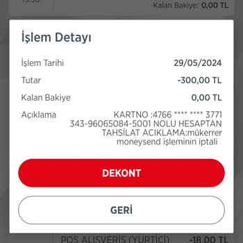 Ziraat Bankası Mükerrer Moneysend İşleminin İptali.