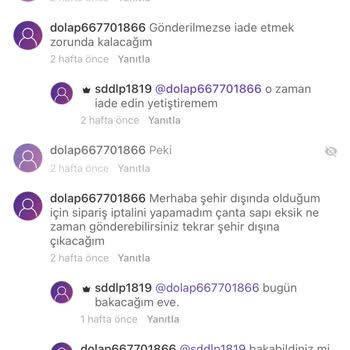 Dolap Uygulamasından Gelen Eksik Ürün