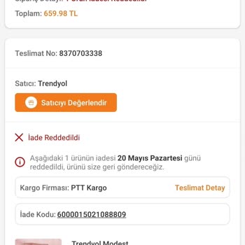 Trendyolmilla İademi Reddederek Geri Gönderdi!