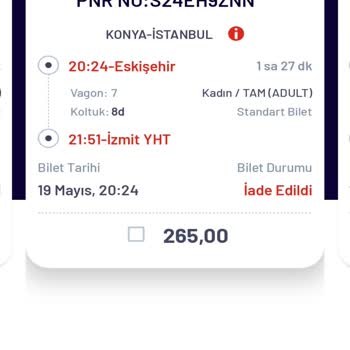 TCDD İade Edilmiş Bilet İadesi Gerçekleşmedi