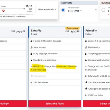 THY’den Extrafly Paketinde Haksız Değişiklik Ücreti Talebi