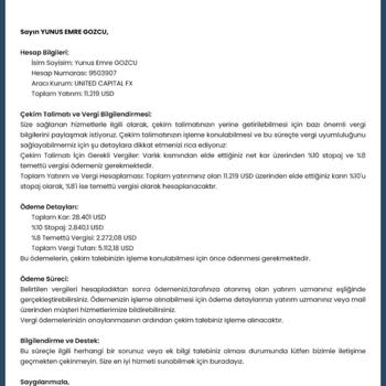 United Capital FX Ödeme Sorunları Ve Ekstra Ücret Talepleri