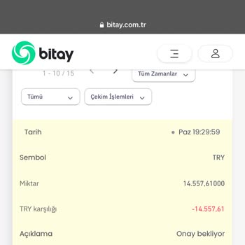 Bitay Para Çekme İşlemi Gerçekleşmiyor