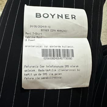 Boyner Ve Fatura Verilmemesi