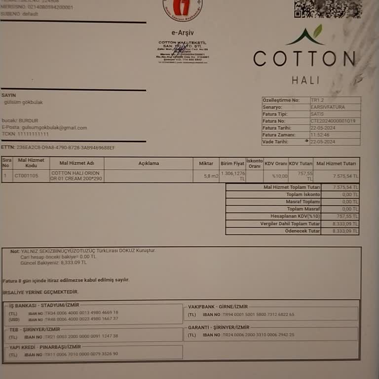 Cotton Halı Cotton Hali Orion Kötü Koku