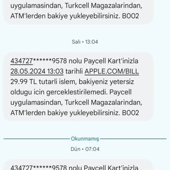 Paycell Yanlış İşlem Ve Bilinmeyen Kart Sorunu