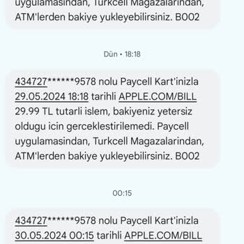 Paycell Yanlış İşlem Ve Bilinmeyen Kart Sorunu