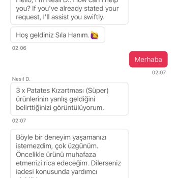 Yemeksepeti Sipariş İade Problemi