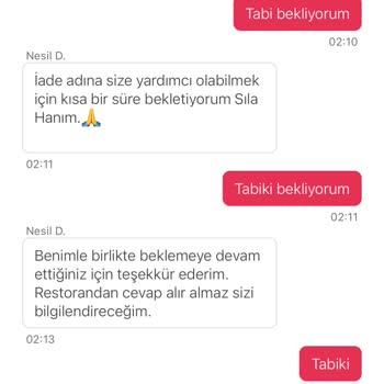 Yemeksepeti Sipariş İade Problemi