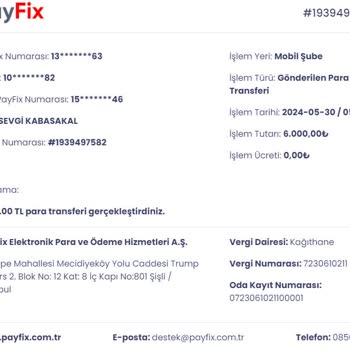 Payfix Üzerinden Yapılan İşlemde Yaşanan Sorun