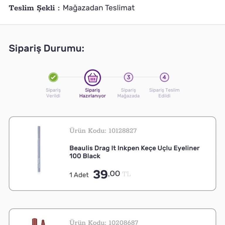 Gratis Sipariş Hazırlanıyor Olarak Gözüküyor