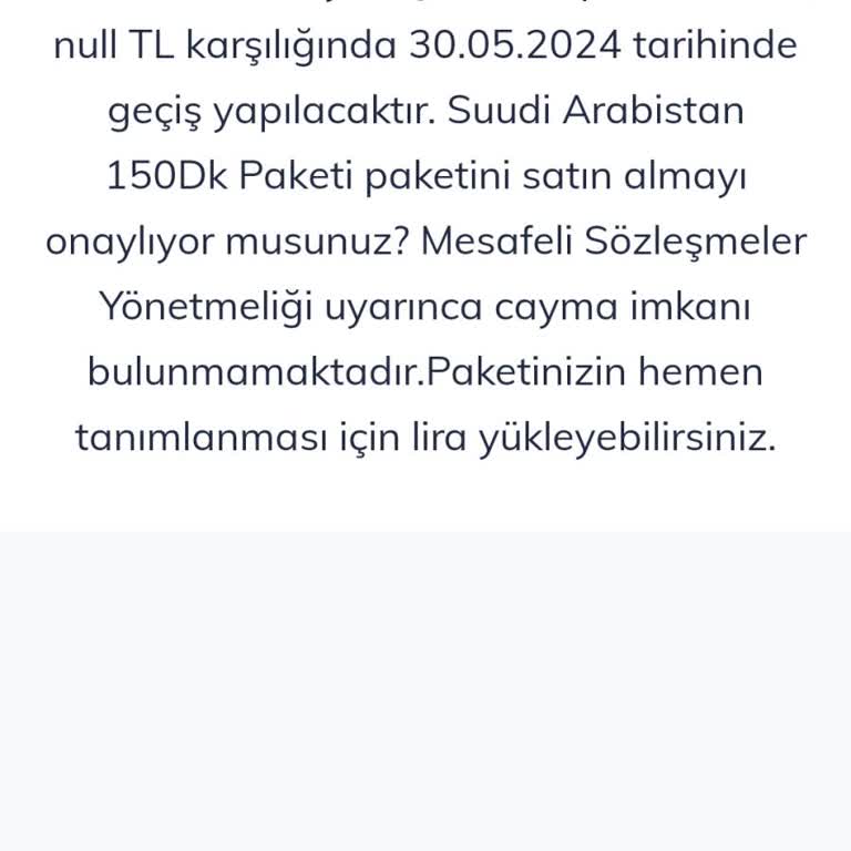 Türk Telekom Uygulamasınada Hac150 Paketi Tanımlamak İstiyoruz Olmuyor