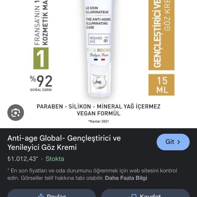 Yves Rocher Göz Çevresi Kremi