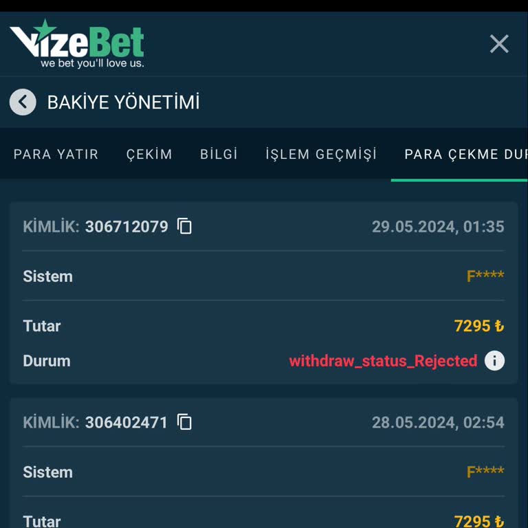 Vizebet Çekim Talebim Gerçekleşmiyor