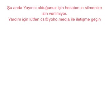 YoHo Hesap Silme Hesabımı Silme