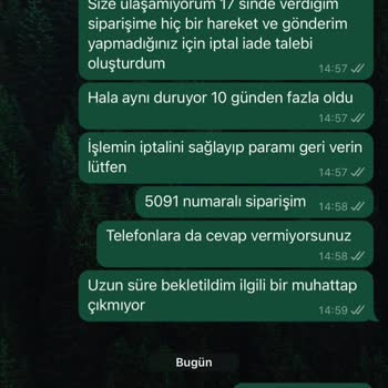 Patiburda.com Siparişi Göndermedi Paramı İade Etmedi
