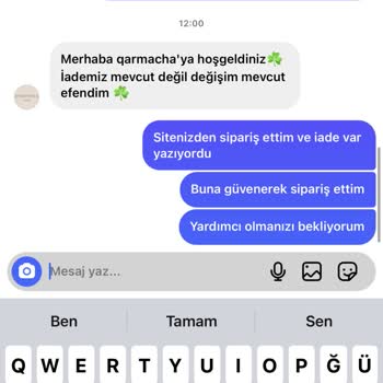 Qarmacha İade Kabul Etmeme