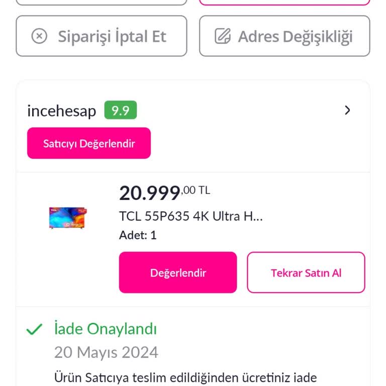 Pazarama İademi Onayladı Fakat Paramı Vermiyor