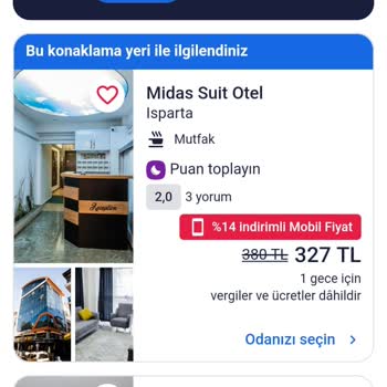 Midas Suit Otel 1923 Rezervasyonu Kabul Etmiyor!