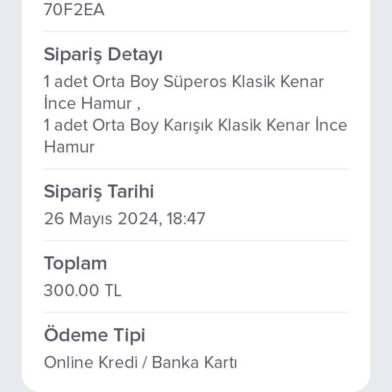 Domino's Pizza İptal Edilen Siparişim Geri İadesinin Sağlanmaması Hk.