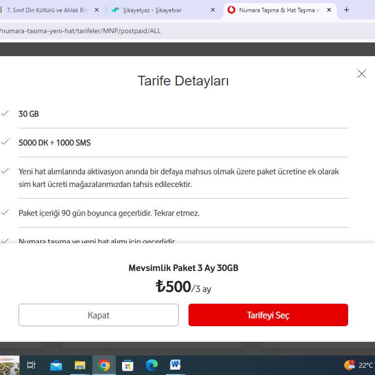 Vodafone Numara Taşımada Vadettiği Paketi Vermiyor