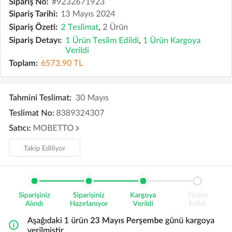 Mobetto Mobilya Siparişimi Göndermiyor 1 Ay Olacak Neredeyse