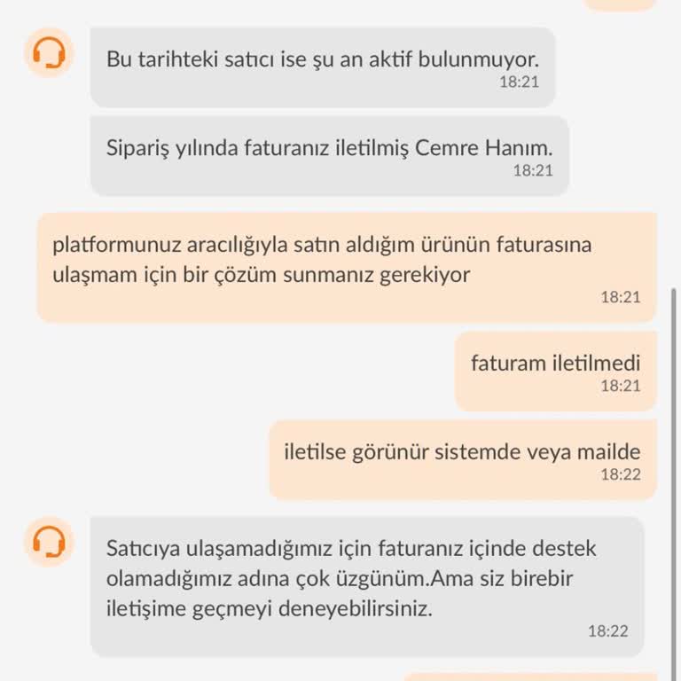 Trendyol Ve Dolu Depo Fatura İletmiyor