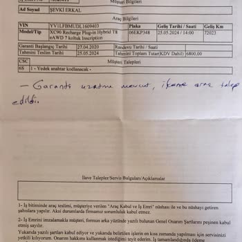 Volvo Sadece Yedek Anahtar Ankara Arkas 2 İstanbul Yolu Yetkili Servis 6 Gün