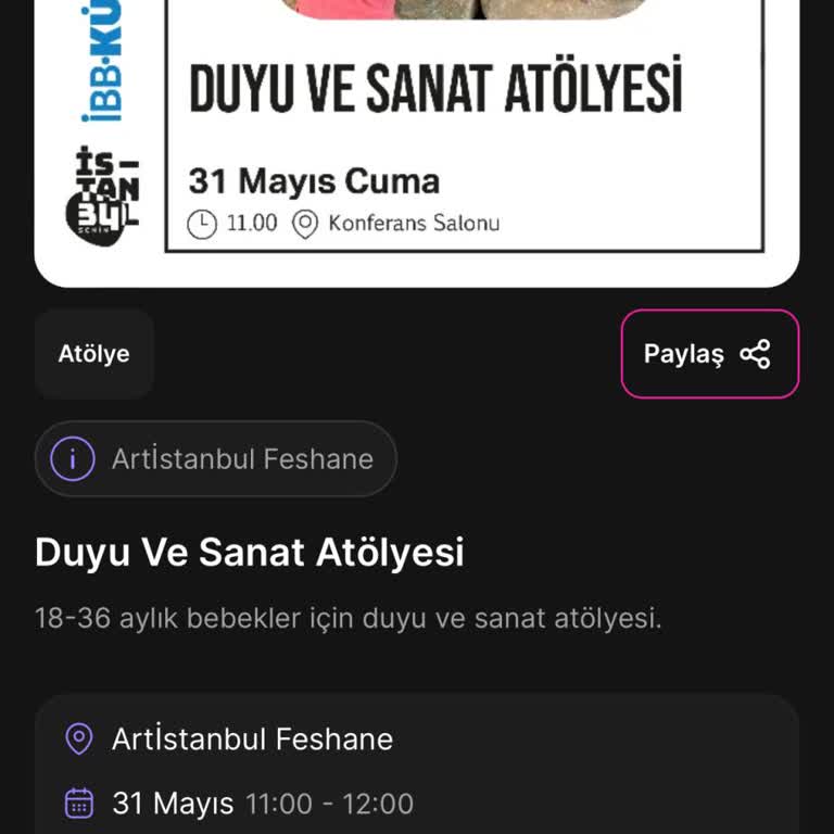 İBB - İstanbul Büyükşehir Belediyesi Açılmadan Tükenen Etkinlik