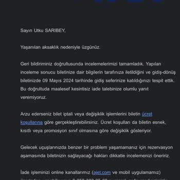 A Jet Müşteri Hizmetleri Yanlış Yönlendirdi İade İstiyorum