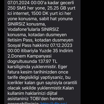 Vodafone Onayım Dışında Faturalı Tarifemi Değiştirdi
