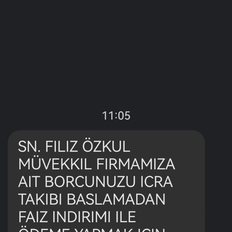 Metka Hukuk (SMS) İcra Takibi Uyarı İddiası