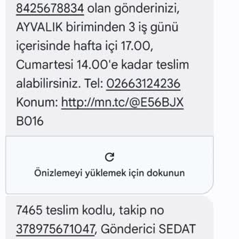 MNG Ayvalık Her Gönderiyi Şube Teslim Getiriyor.
