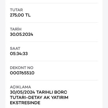 Ak Yatırım Borç Alacak İşlemleri