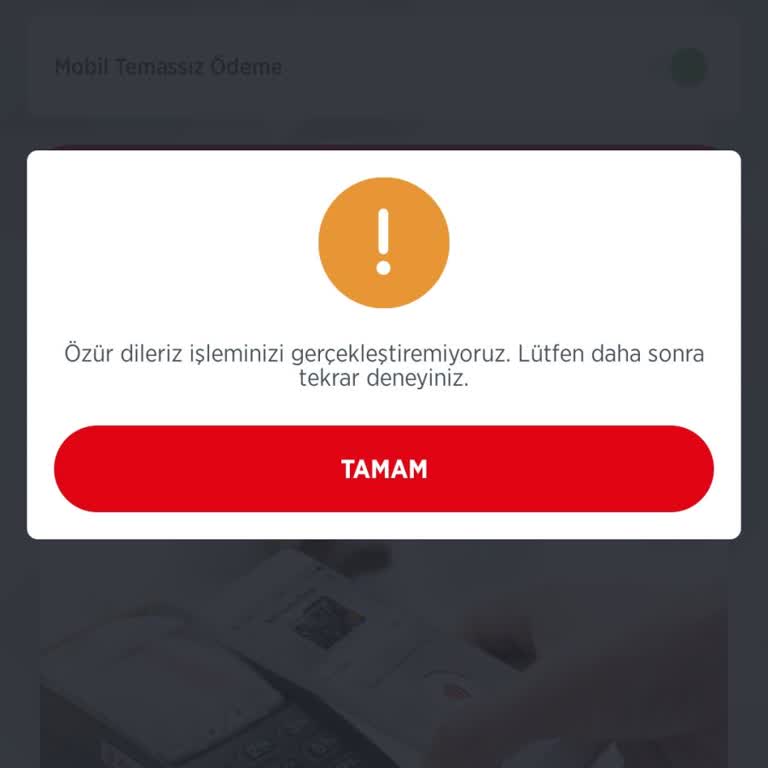 Ziraat Mobil Temassız Ödeme Sorunu