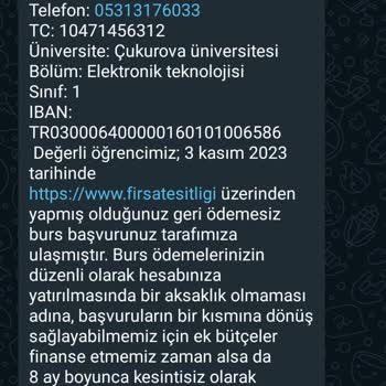 Burs Vaadiyle Dolandırıcılık Kişisel Bilgilerimin İzinsiz Kullanımı Hakkında Önemli Uyarı