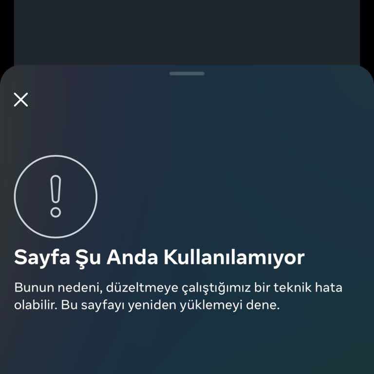 Instagram Sayfa Şu Anda Kullanılamıyor
