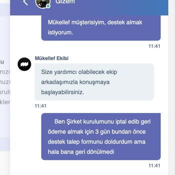 Mükellef (mukellef.co) Şirket Kurulumu İptal Edilmesi Ve Geri Ödeme.
