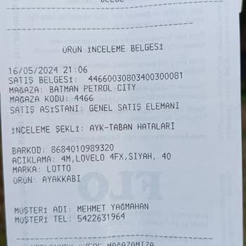 Lotto FLO Mağazası Ürününü Değiştirmeli