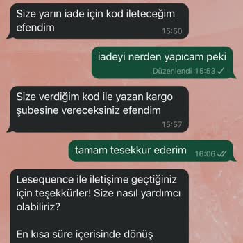 LESEQUENCE İade Yapılmıyor İlgilenilmiyor